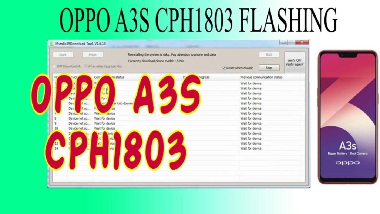 Cara flash oppo a3s via msm download tool pc